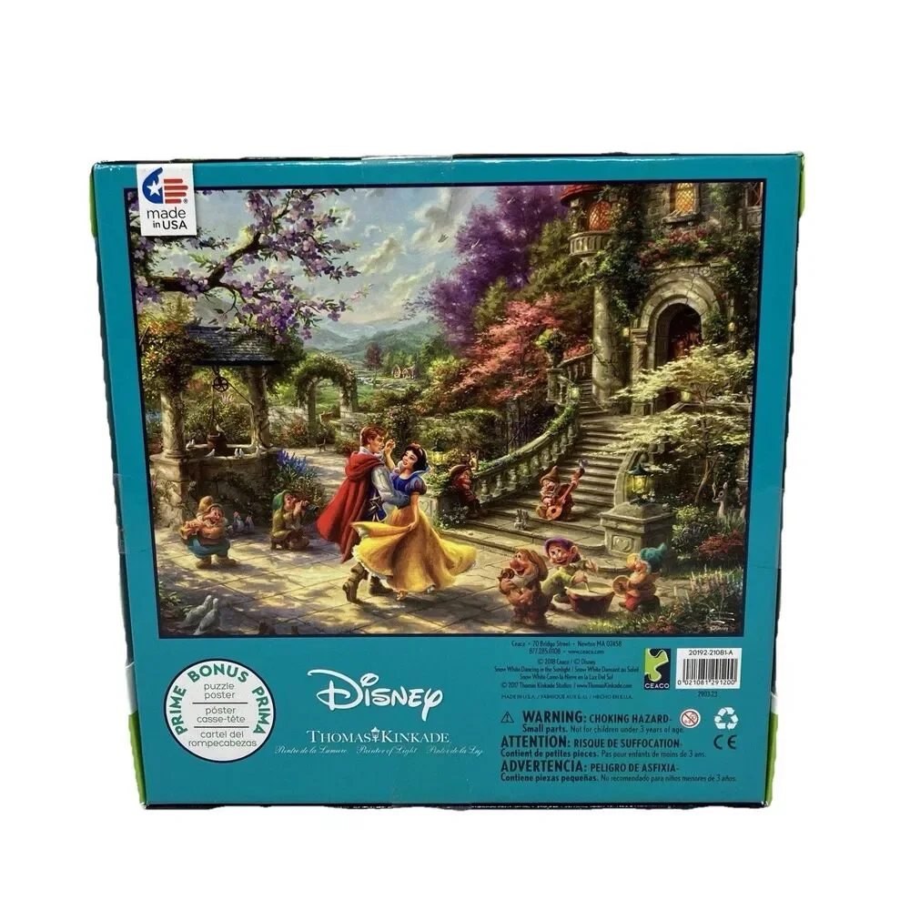 Thomas Kinkade Disney Snow White Puzzle 750 Pc Ceaco‎ Dancing Cottage Garden